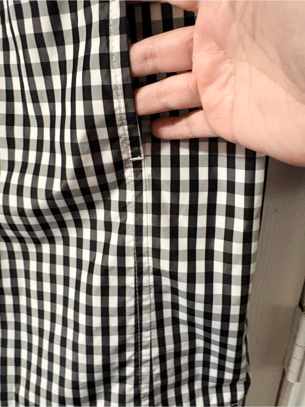 Talbots Classic Gingham Mac Black & White Button-Up Raincoat Trench Size 8 - Picture 5 of 16